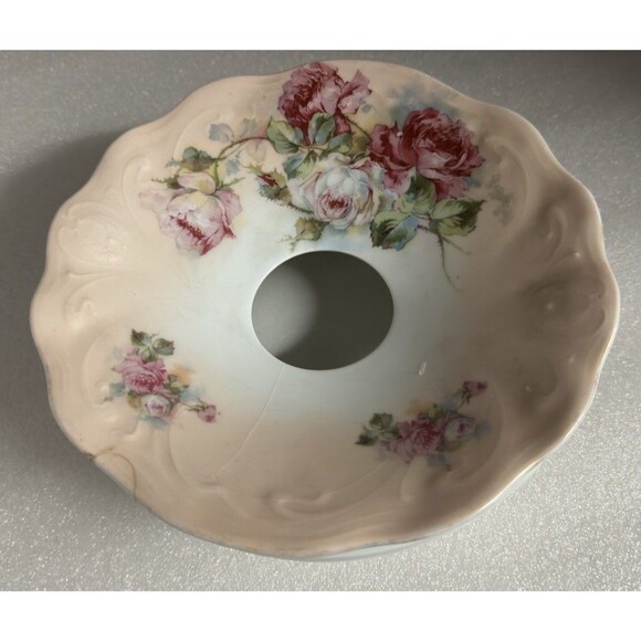 Antique Porcelain Hair Receiver Bowl Hand Painted Victorian Era 1920s Read - Picture 4 of 8